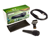 Shure PGA57-XLR Инструментальный динамический микрофон для ударных, с кабелем, держателем и чехлом